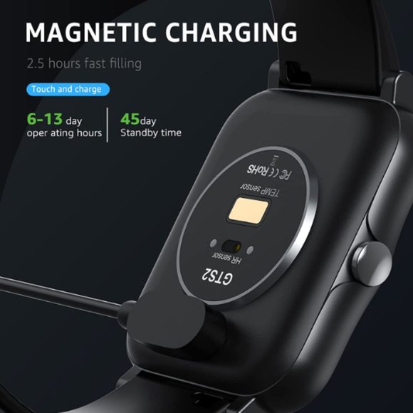 Smart Watch for iOS/Android - Unisex - 100 Sport Modes - IP68 Waterproof (Black) main image 9